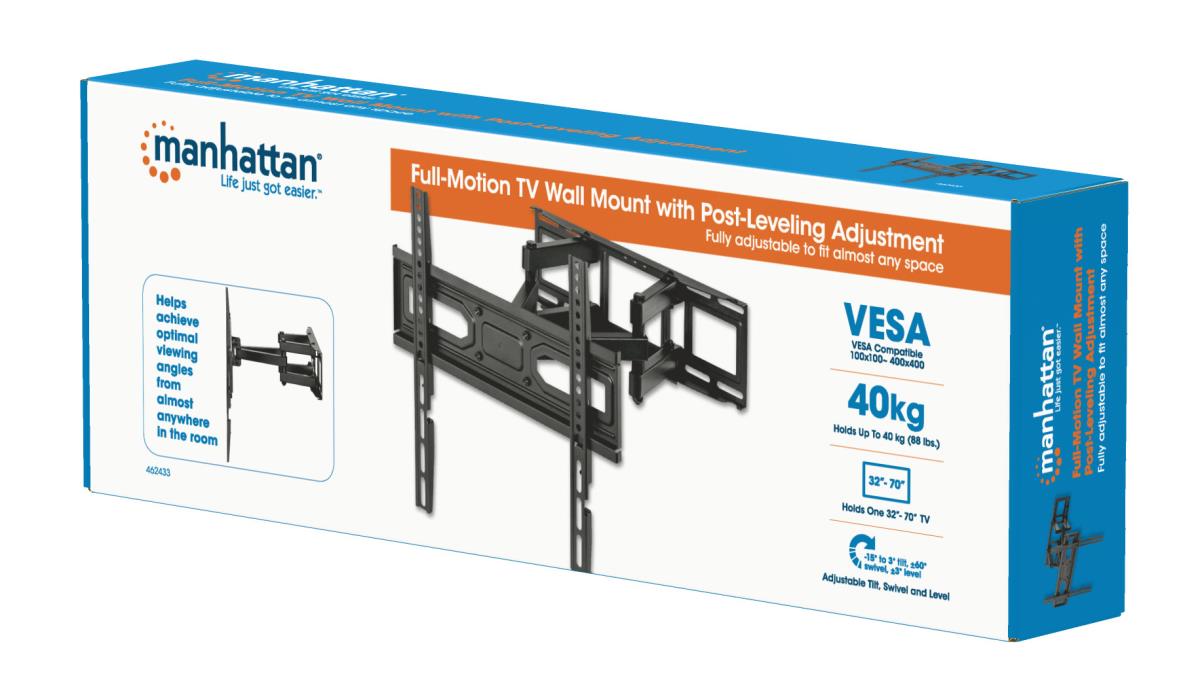 INTELLINET/MANHATTAN Monitor Mount - Wall - 1 Monitor - Full Motion - 32to 70in
