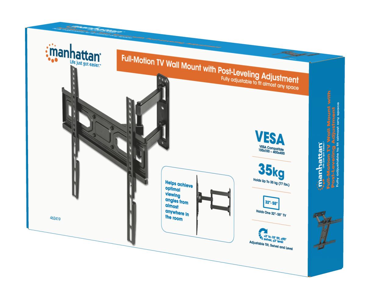 INTELLINET/MANHATTAN Monitor Mount - Wall - 1 Monitor - Full Motion - 32 to 55in
