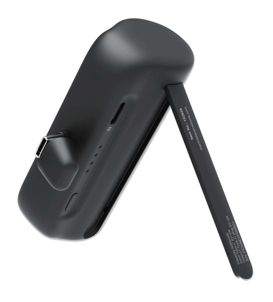 INTELLINET/MANHATTAN Power Bank 5000mAh with Integrated USB-C Plug - 10W