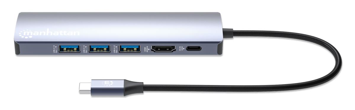 INTELLINET/MANHATTAN USB-C DOCK/HUB Ports (x6): Ethernet, HDMI, USB-A (x3)