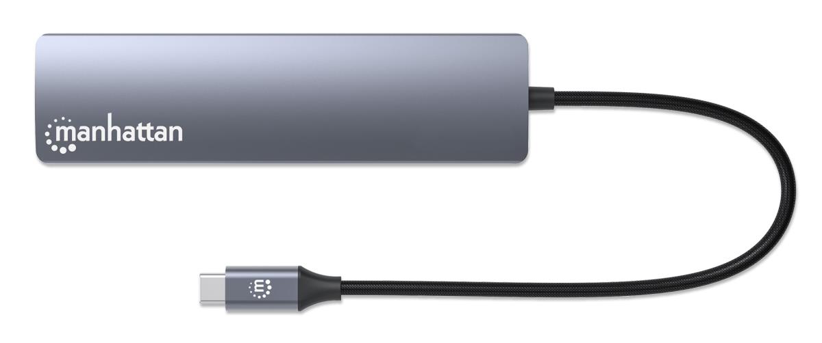 INTELLINET/MANHATTAN USB-C DOCK/HUB Ports (x6): Ethernet, HDMI, USB-A (x3)