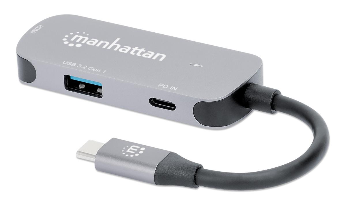 INTELLINET/MANHATTAN USB-C DOCK/HUB 3-Port HDMI/USB-A/USB-C With PD