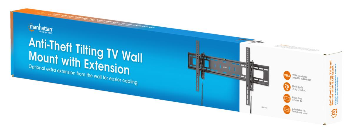 INTELLINET/MANHATTAN Monitor Mount - Wall - 1 Monitor - Tilt - 43 to 90in