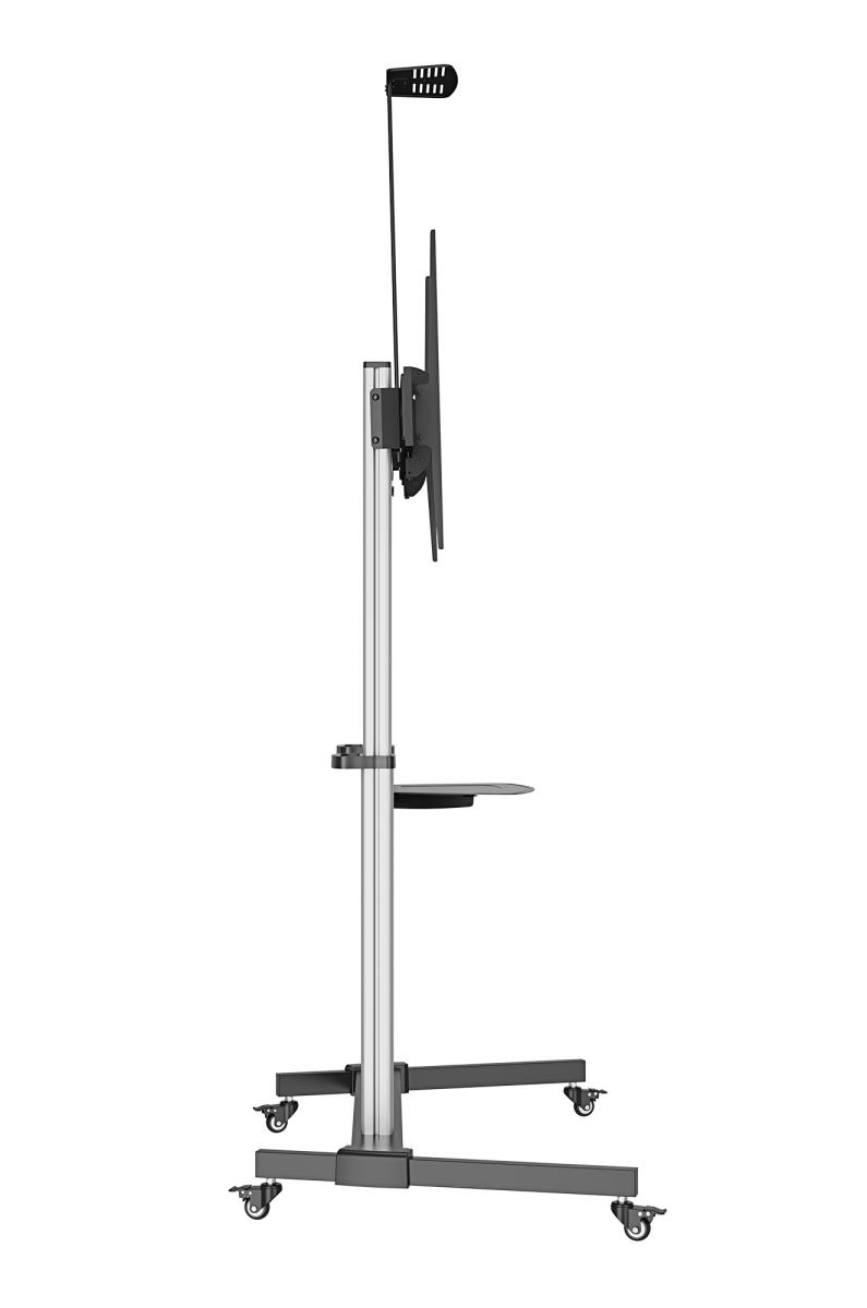 INTELLINET/MANHATTAN TV Cart - 1 TV - Tilt/Height-Adjustable - 60 to 100in - Silver/Black