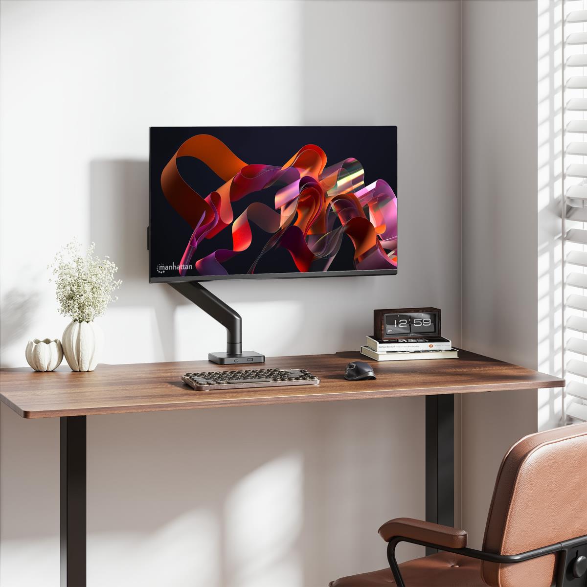 INTELLINET/MANHATTAN Monitor Mount - Desk - 1 Monitor - Full Motion - 17 to 49in