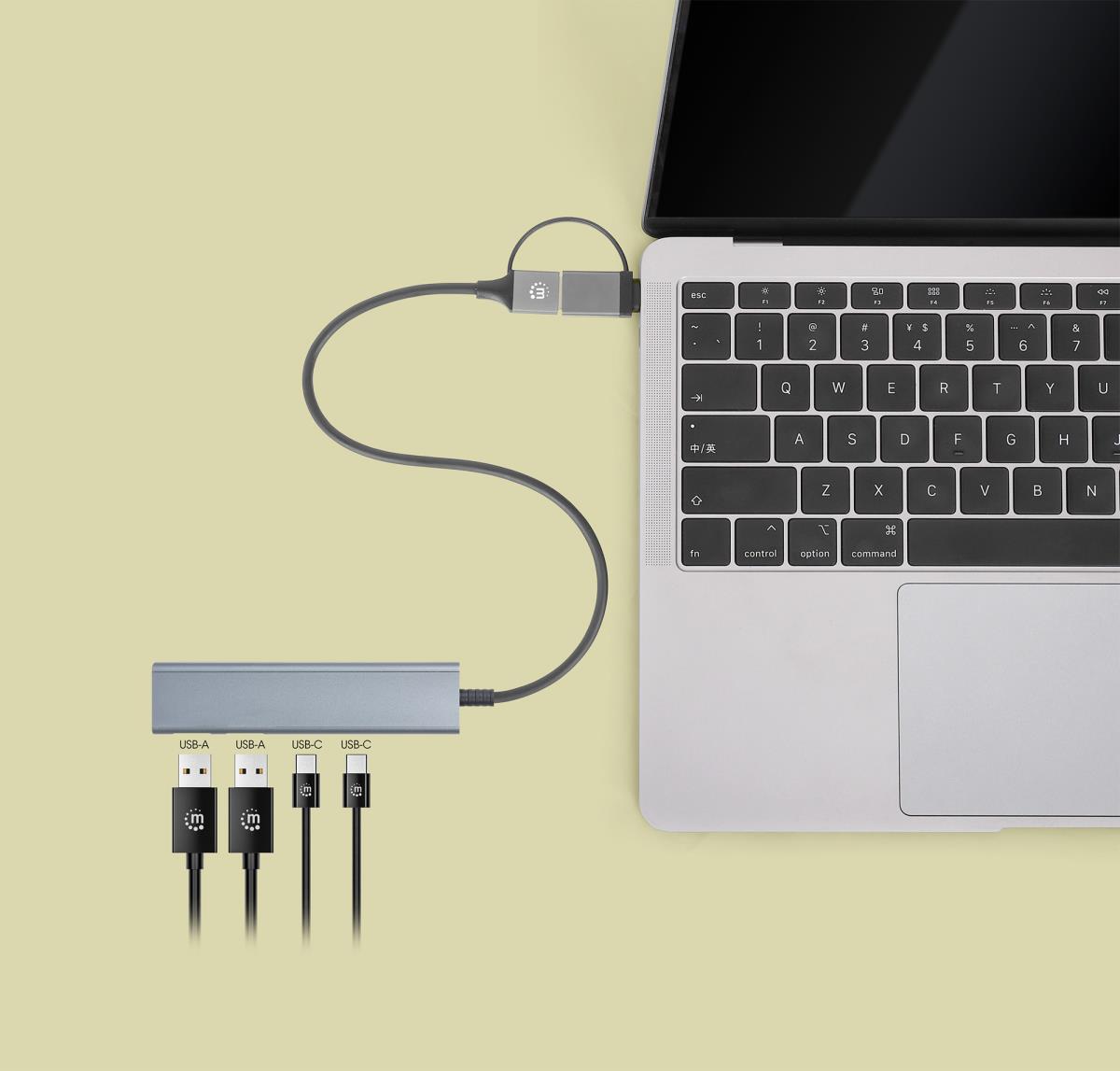 INTELLINET/MANHATTAN Type-C / Type-A Combo Hub 2x2 4-Port USB 3.0