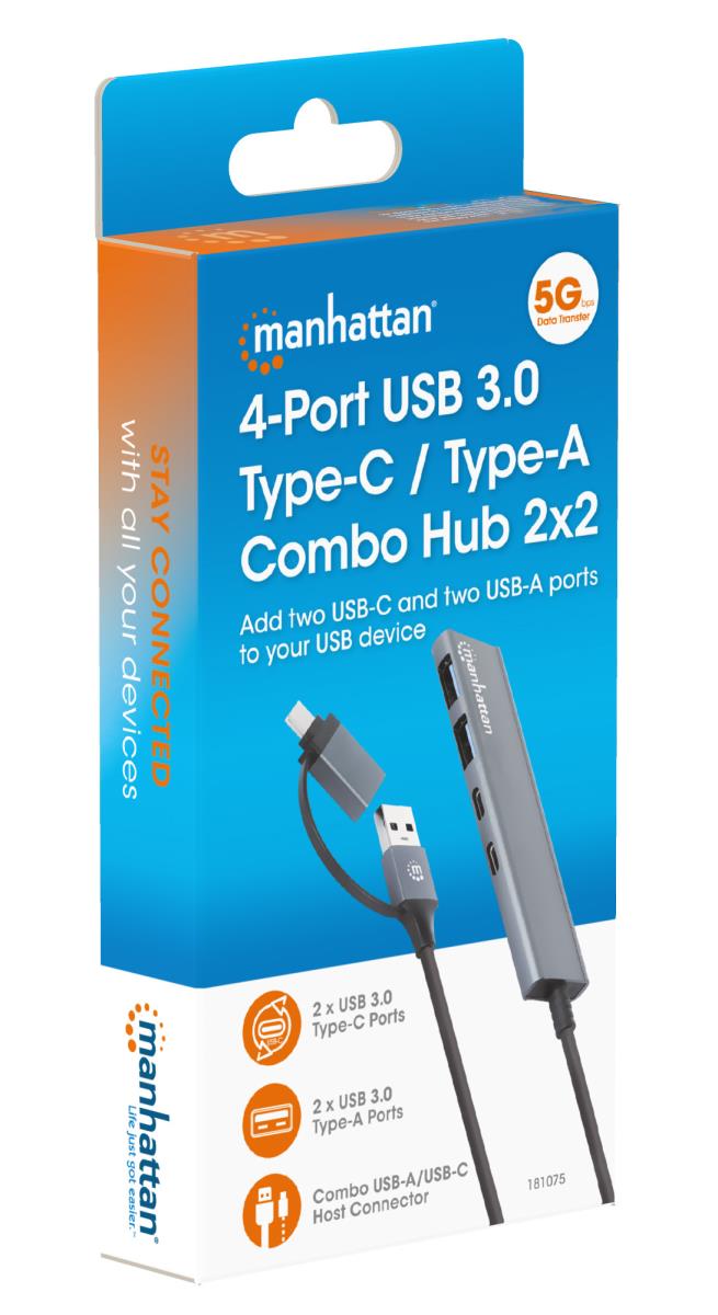 INTELLINET/MANHATTAN Type-C / Type-A Combo Hub 2x2 4-Port USB 3.0