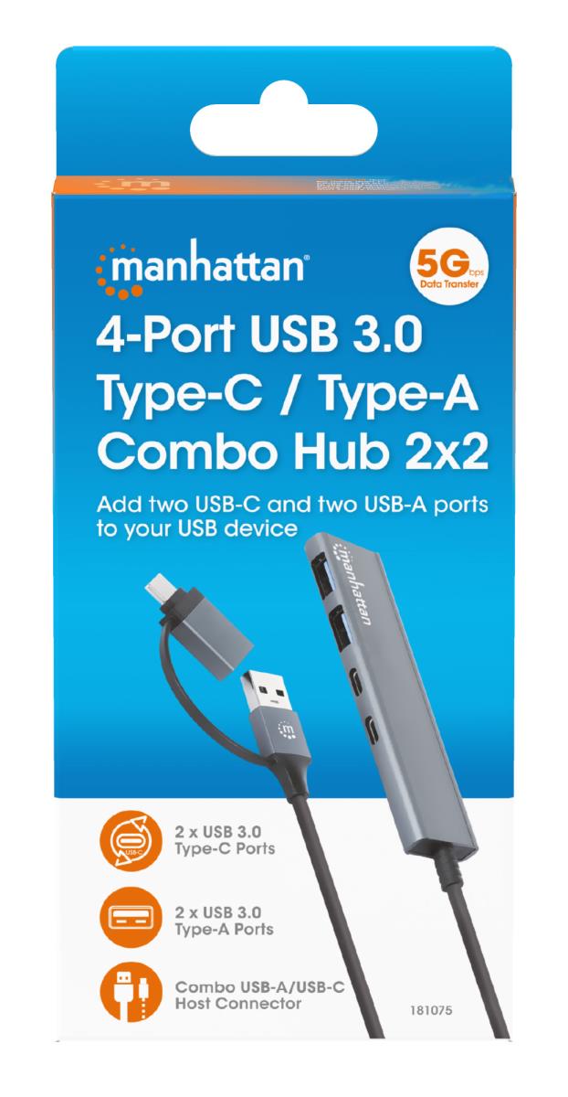 INTELLINET/MANHATTAN Type-C / Type-A Combo Hub 2x2 4-Port USB 3.0