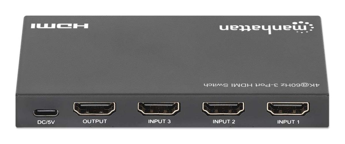 INTELLINET/MANHATTAN HDMI Switch - 4K 60Hz - 3-Port