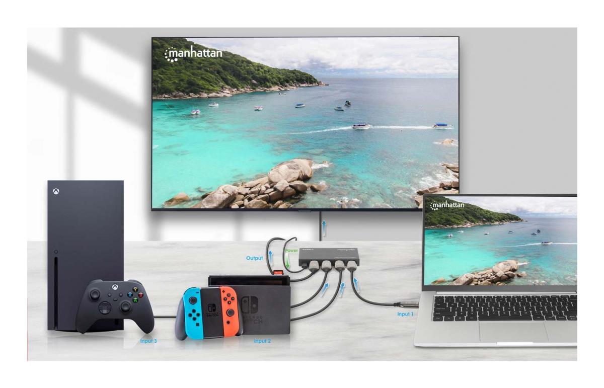 INTELLINET/MANHATTAN HDMI Switch - 4K 60Hz - 3-Port