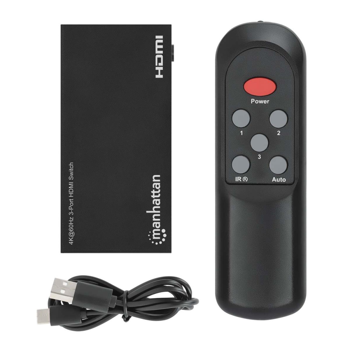 INTELLINET/MANHATTAN HDMI Switch - 4K 60Hz - 3-Port