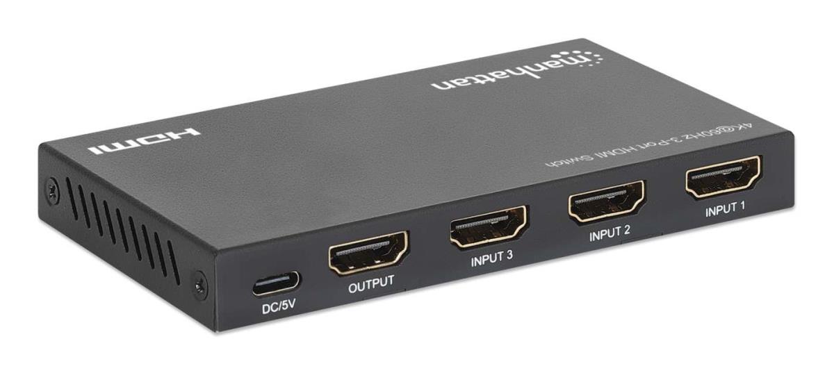 INTELLINET/MANHATTAN HDMI Switch - 4K 60Hz - 3-Port