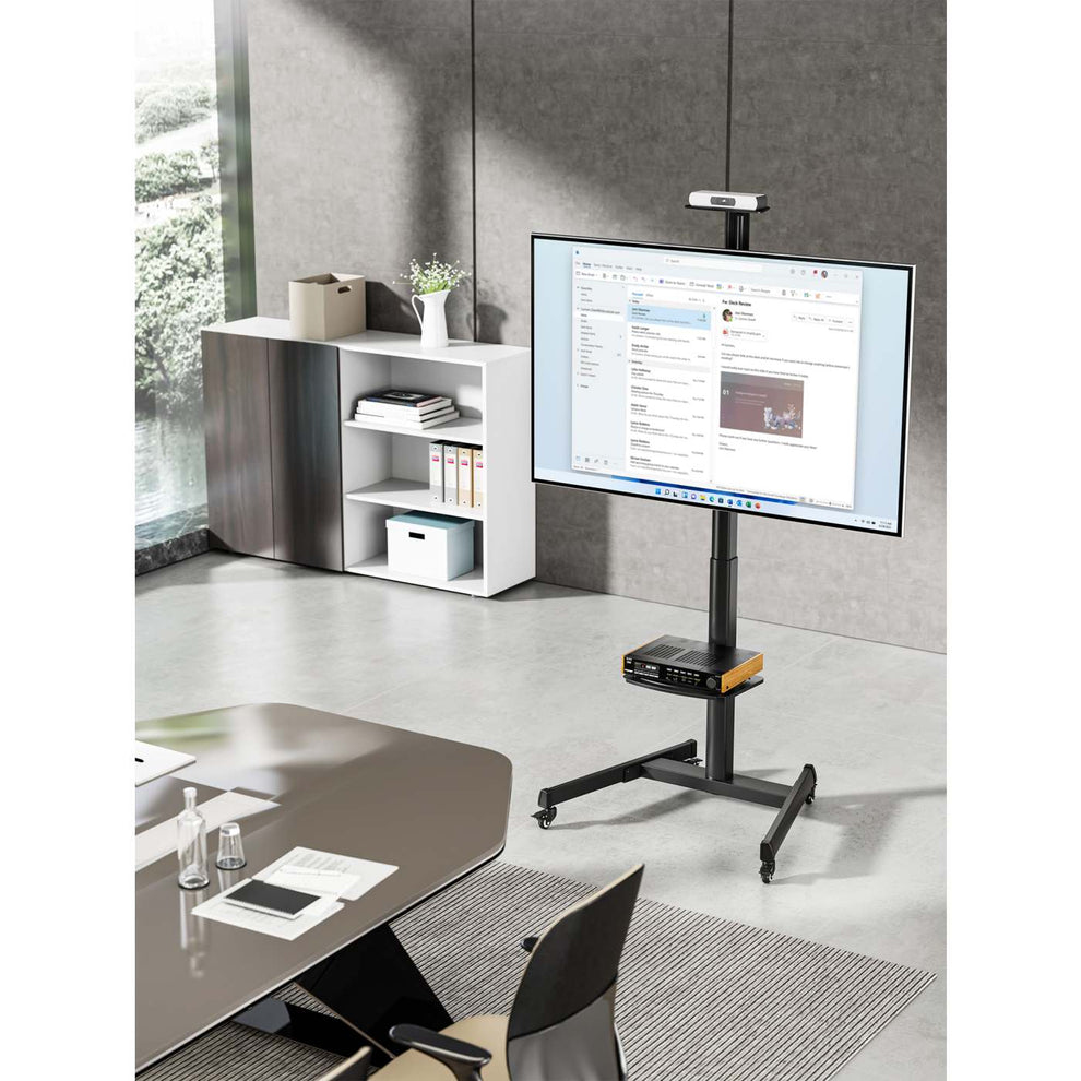 INTELLINET/MANHATTAN TV Cart - 1 TV - Tilt/Height-Adjustable - 37 to 86in - Black