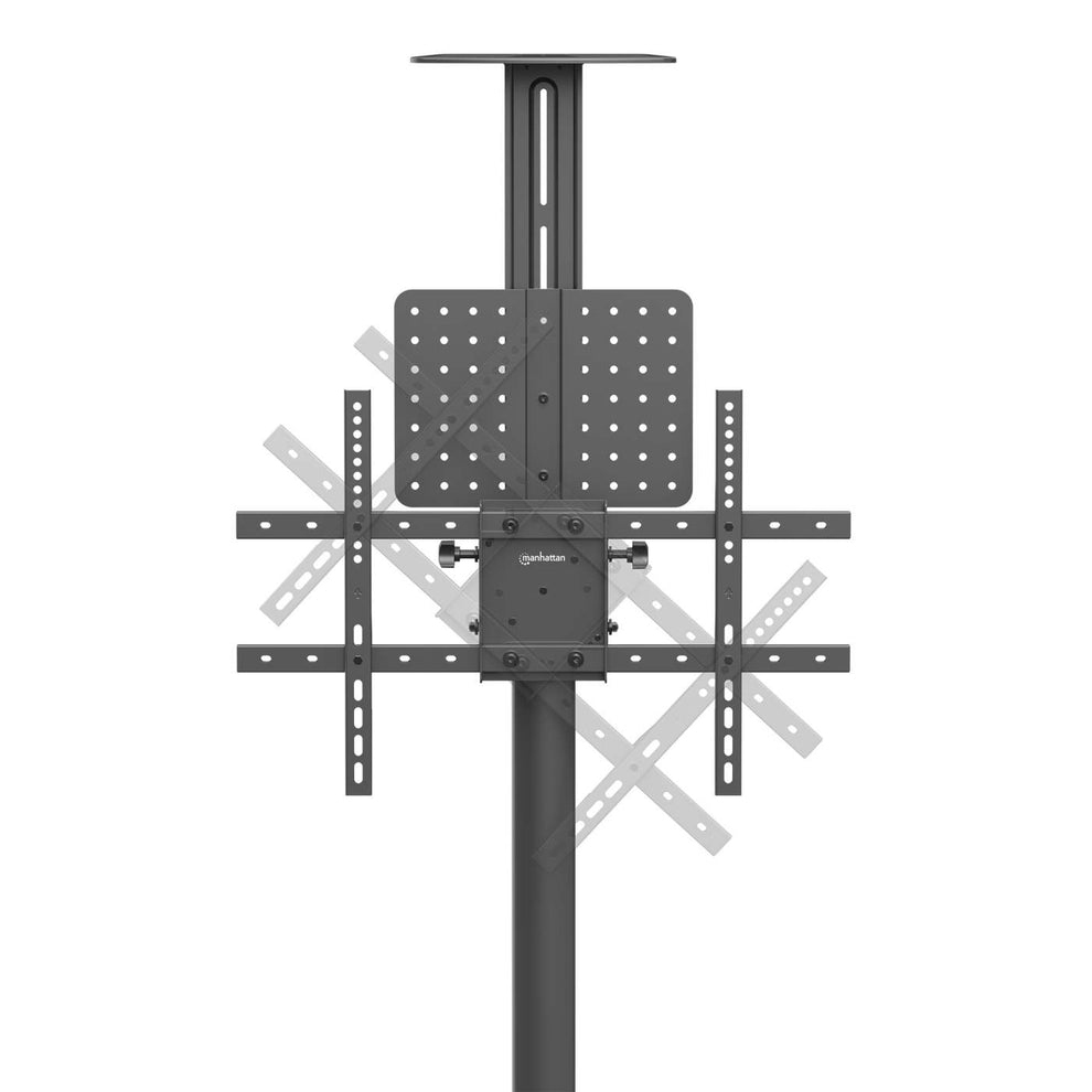 INTELLINET/MANHATTAN TV Cart - 1 TV - Tilt/Height-Adjustable - 37 to 86in - Black