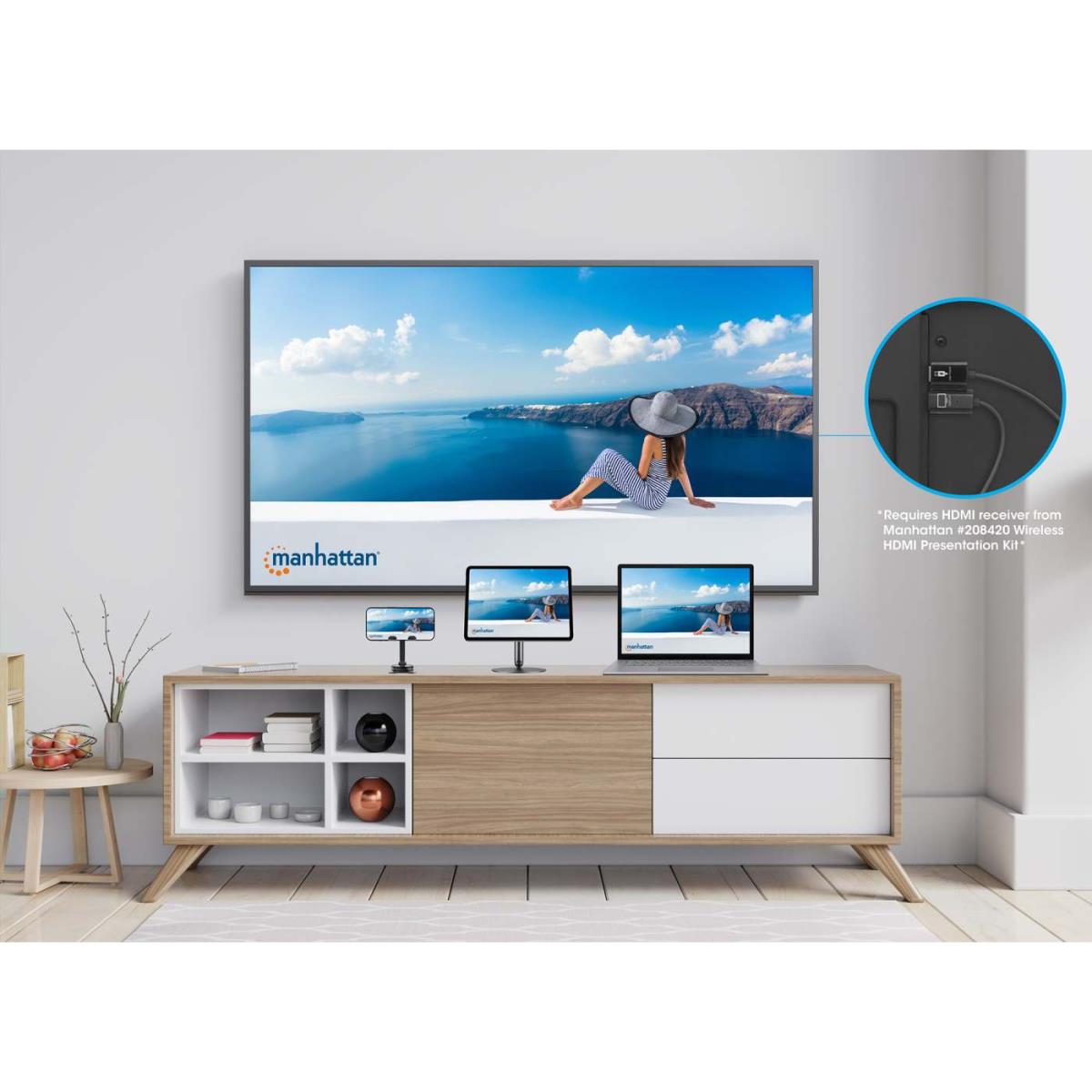 INTELLINET/MANHATTAN Wireless HDMI Display Adapter 1080p with USB-C Transmitter