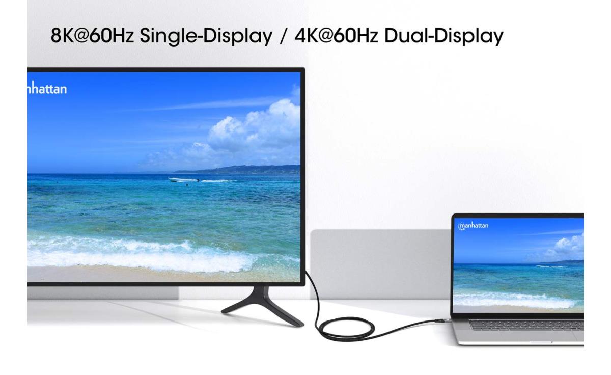 INTELLINET/MANHATTAN USB4 Type-C 40 Gbps 8K Video and 240 W EPR Charging Cable / PD 3.1