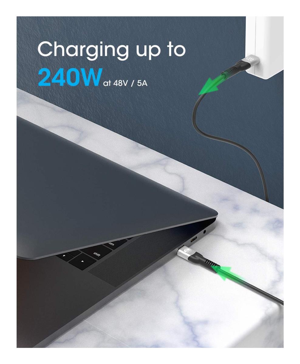 INTELLINET/MANHATTAN USB4 Type-C 40 Gbps 8K Video and 240 W EPR Charging Cable / PD 3.1