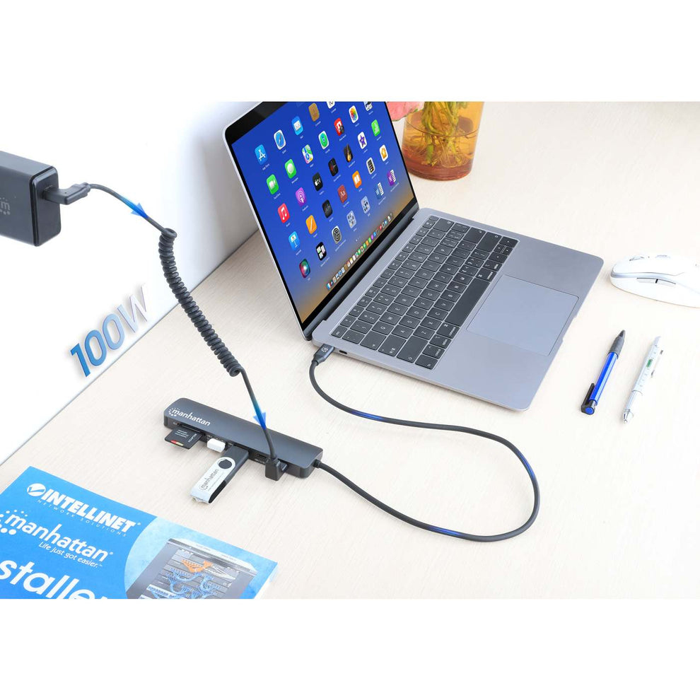 INTELLINET/MANHATTAN USB-C PD 7-in-1 HDMI 4K Docking Station / Multiport Hub