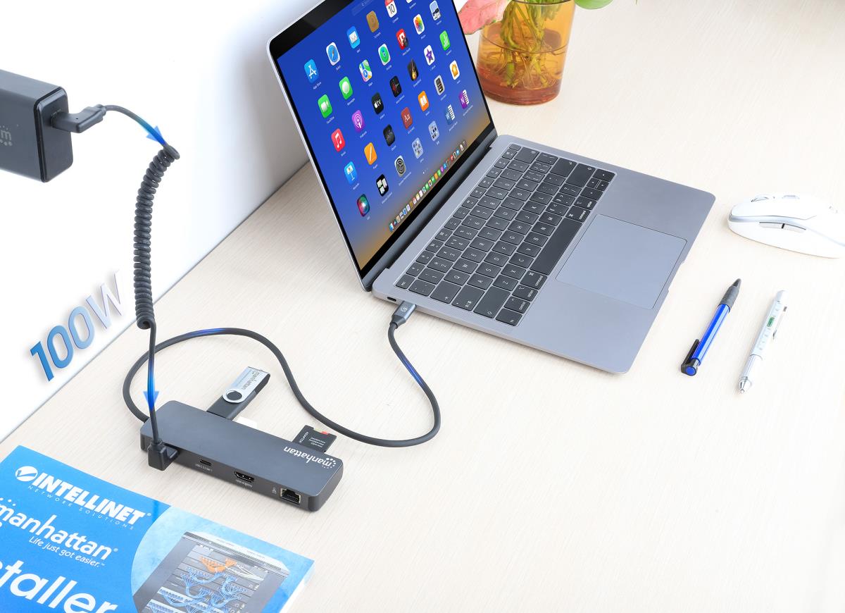 INTELLINET/MANHATTAN USB-C PD 9-in-1 HDMI 4K Docking Station / Multiport Hub