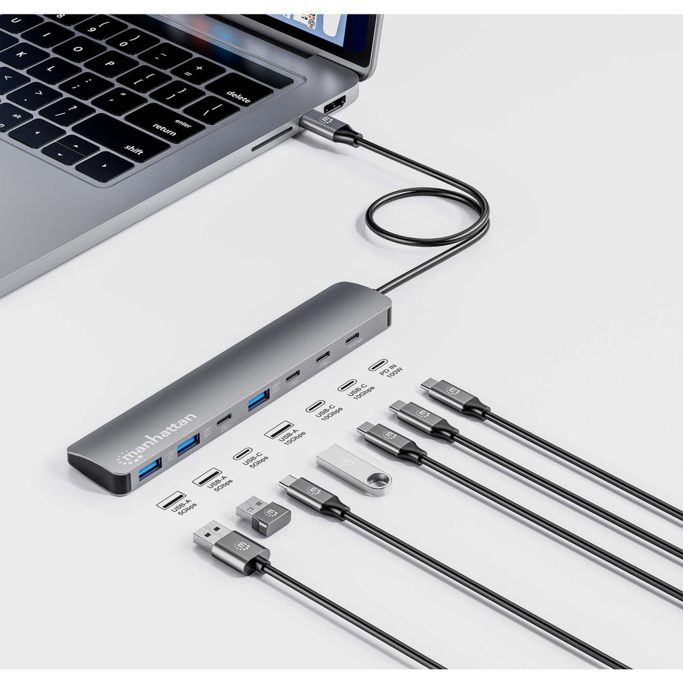 INTELLINET/MANHATTAN 10G/5G USB-C / USB-A Hub 4+3 7-Port with Power Delivery