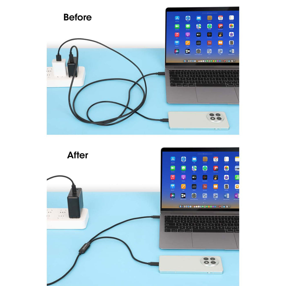 INTELLINET/MANHATTAN Dual USB-C Charging Cable 100 W, 2m