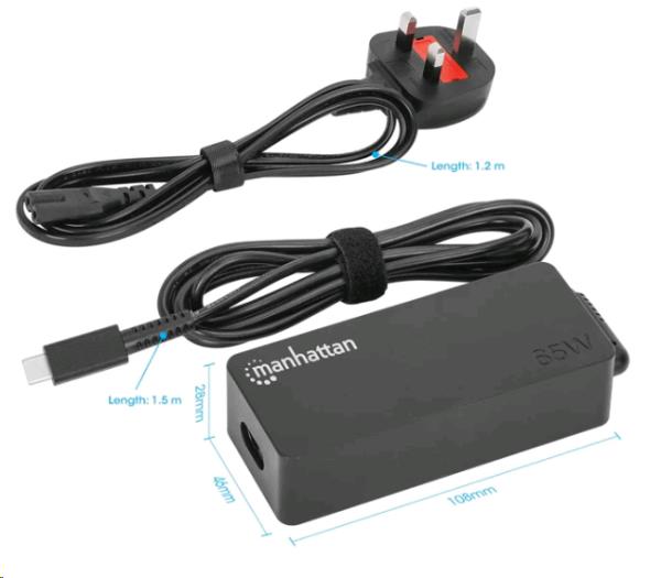 INTELLINET/MANHATTAN USB-C Power Delivery Laptop Charger - 65 W