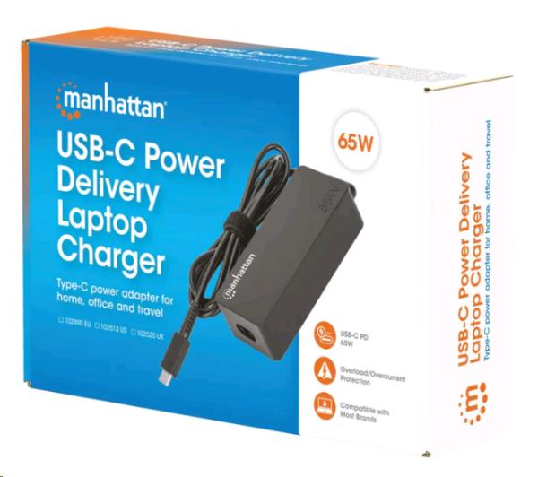 INTELLINET/MANHATTAN USB-C Power Delivery Laptop Charger - 65 W