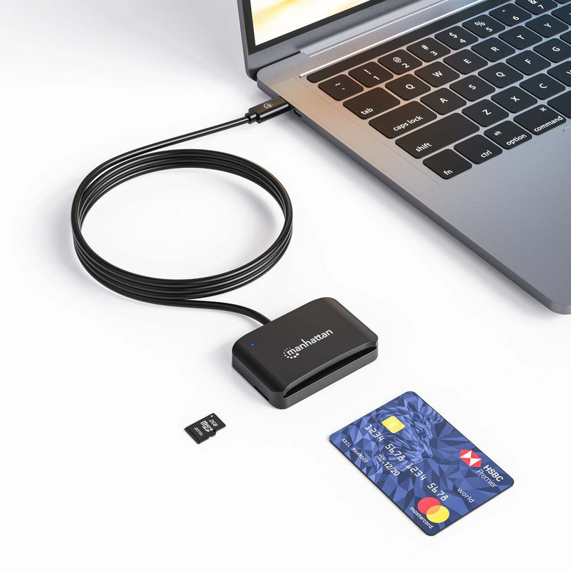INTELLINET/MANHATTAN USB-C Smart Card Reader with microSD Slot