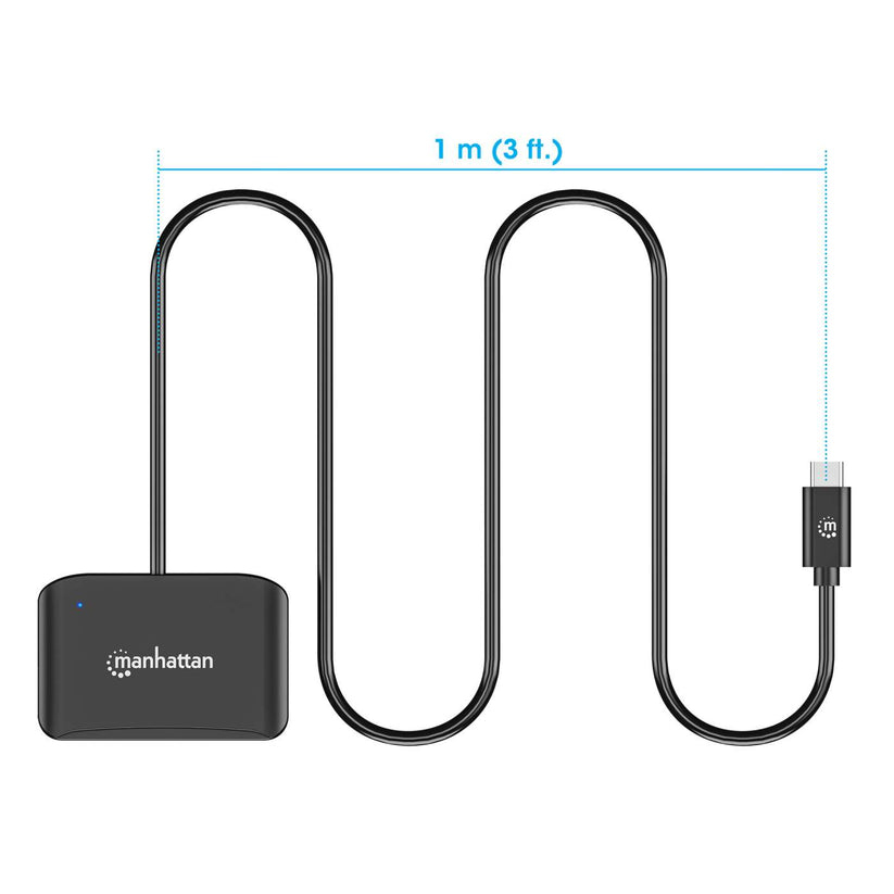 INTELLINET/MANHATTAN USB-C Smart Card Reader with microSD Slot