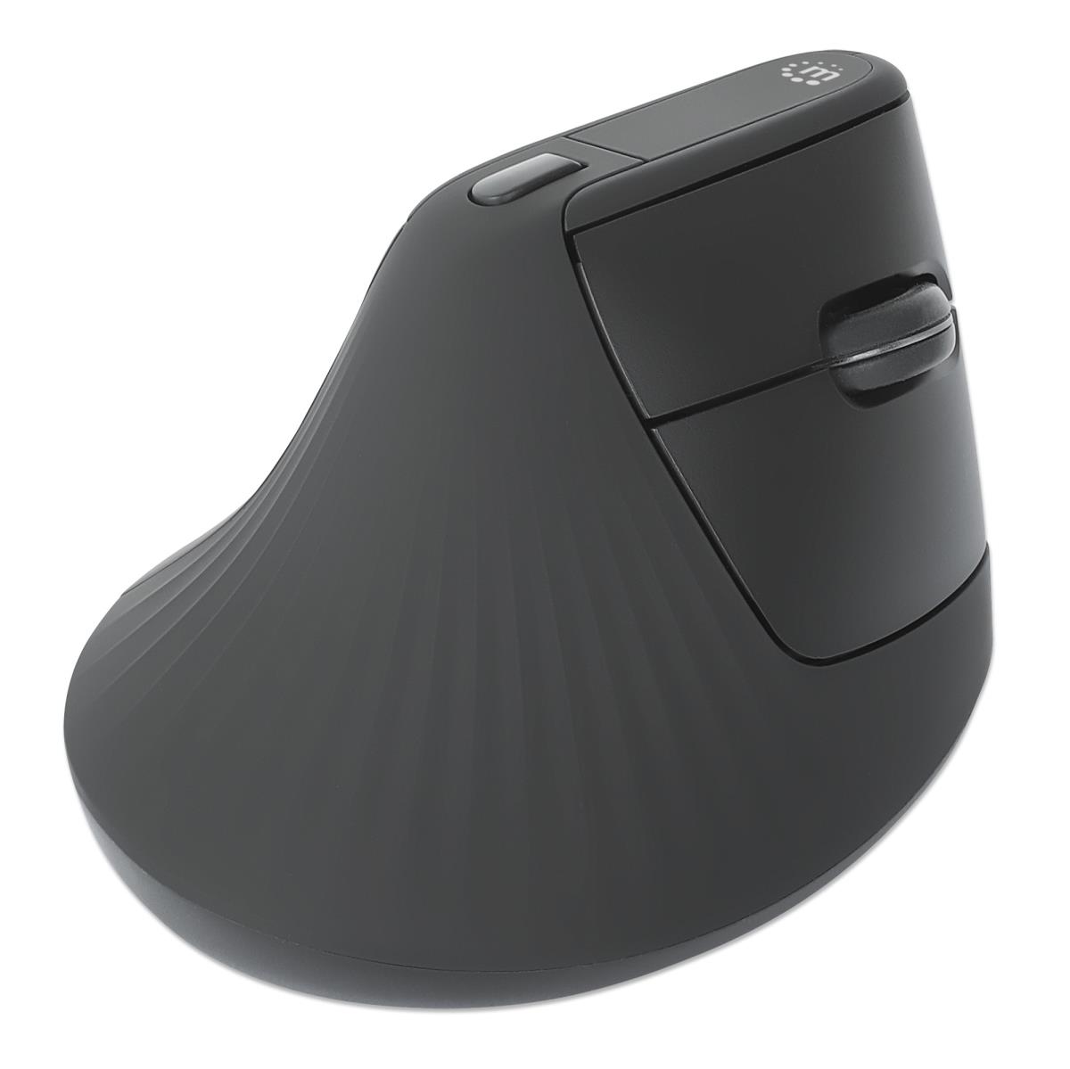 INTELLINET/MANHATTAN Vertical Ergonomic Wireless Mouse - Optical - USB - Black