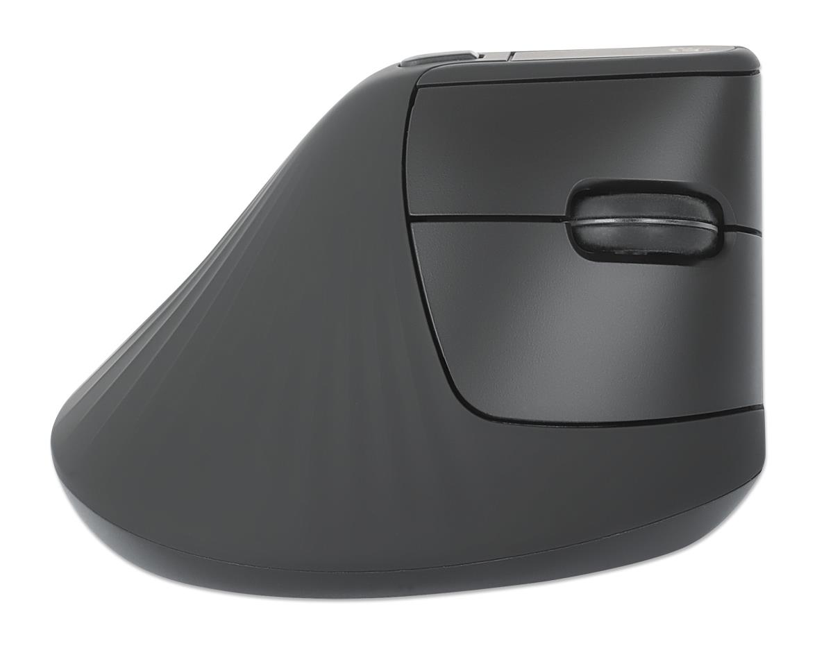 INTELLINET/MANHATTAN Vertical Ergonomic Wireless Mouse - Optical - USB - Black