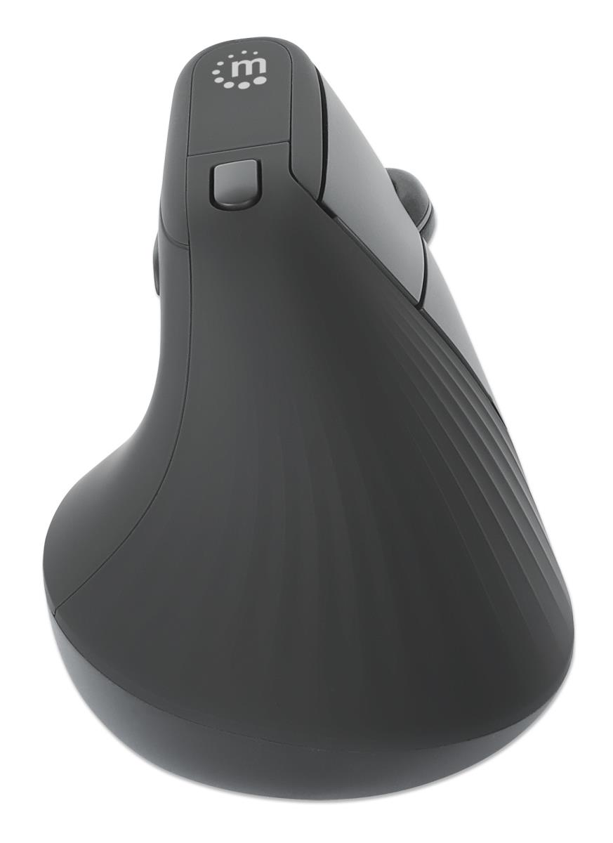 INTELLINET/MANHATTAN Vertical Ergonomic Wireless Mouse - Optical - USB - Black