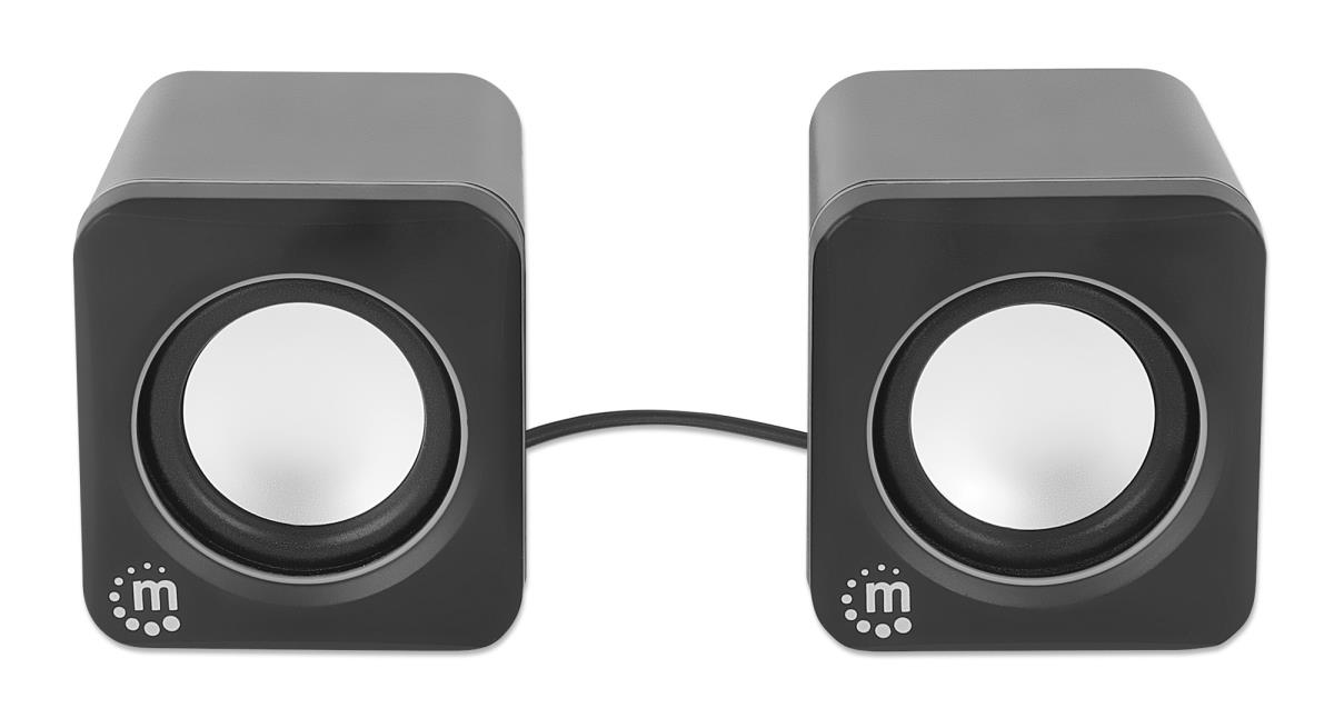 INTELLINET/MANHATTAN Stereo Computer Speakers - 2600 Series - USB - Black/Silver