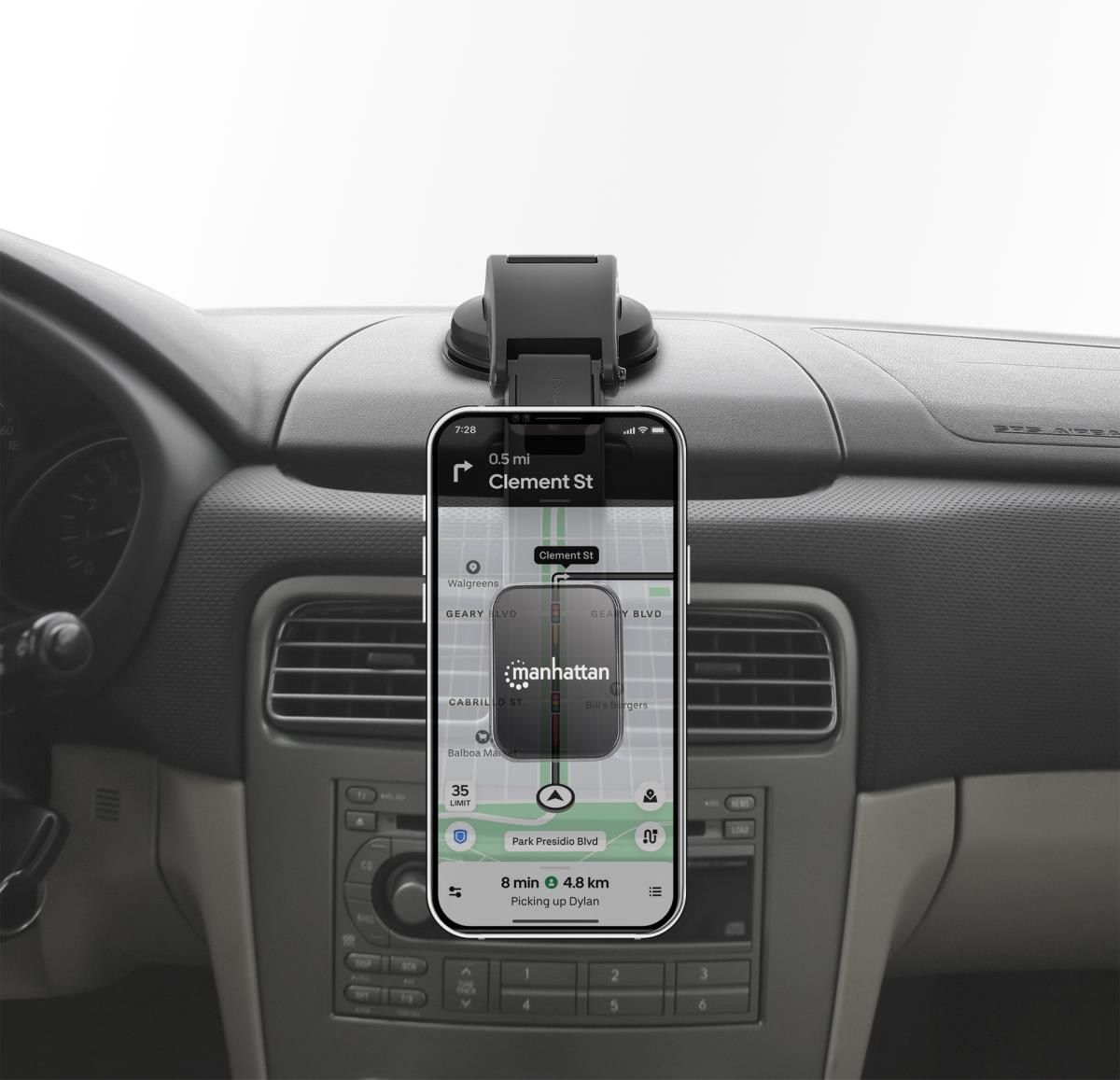 INTELLINET/MANHATTAN Car Dashboard Mount with Magnetic Phone Holder