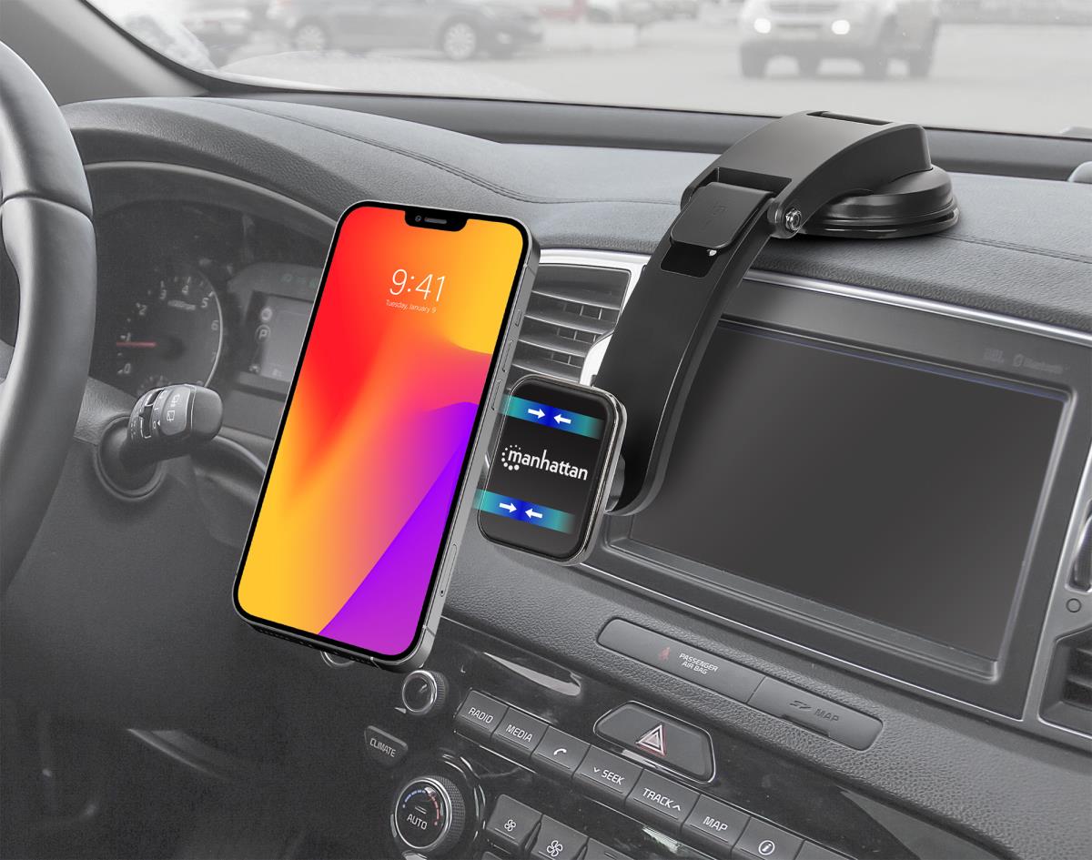 INTELLINET/MANHATTAN Car Dashboard Mount with Magnetic Phone Holder