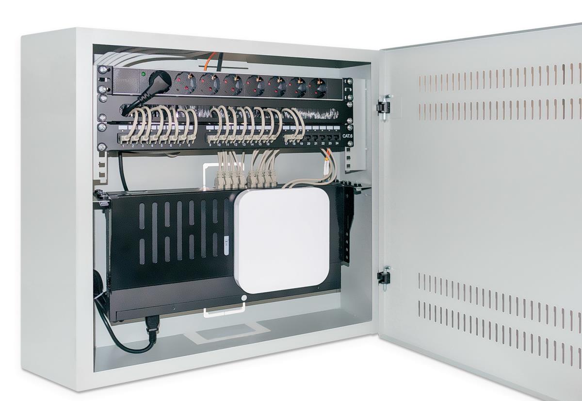 INTELLINET/MANHATTAN Low-Profile 19in Wall Mount Cabinet with 4U Horizontal and 2U Vertical Rails