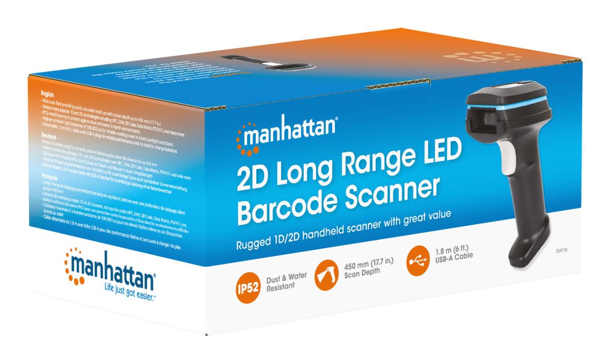 INTELLINET/MANHATTAN 2D Long Range LED Barcode Scanner