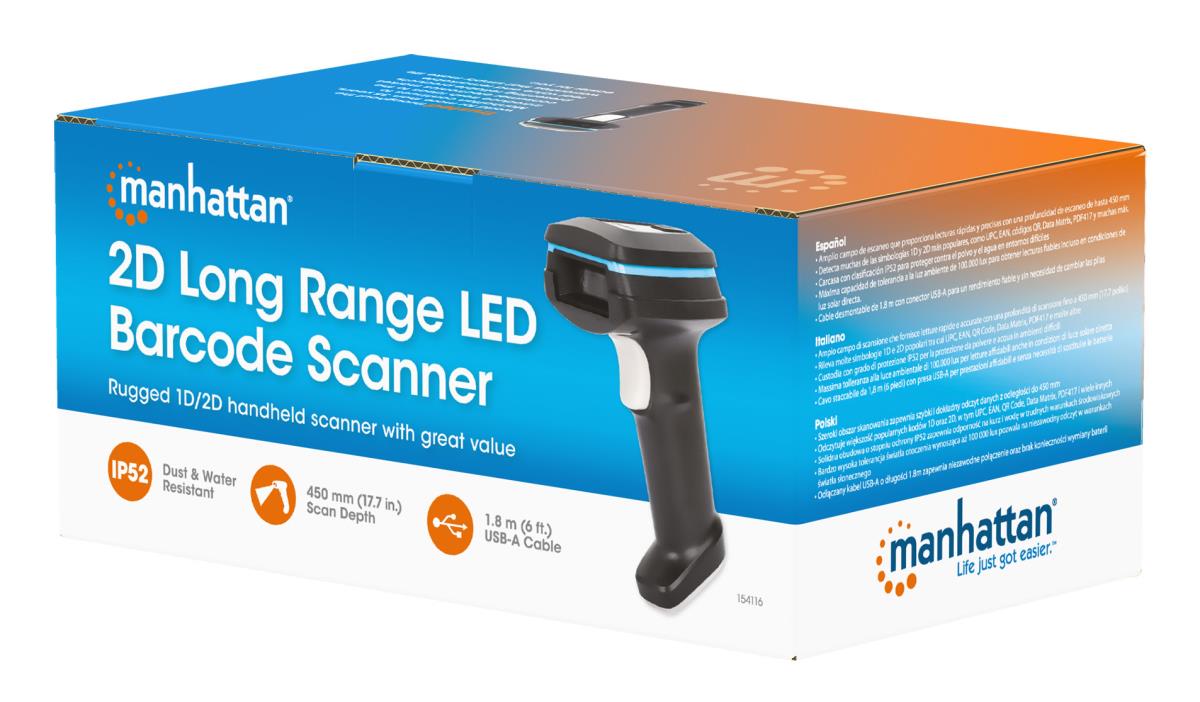 INTELLINET/MANHATTAN 2D Long Range LED Barcode Scanner
