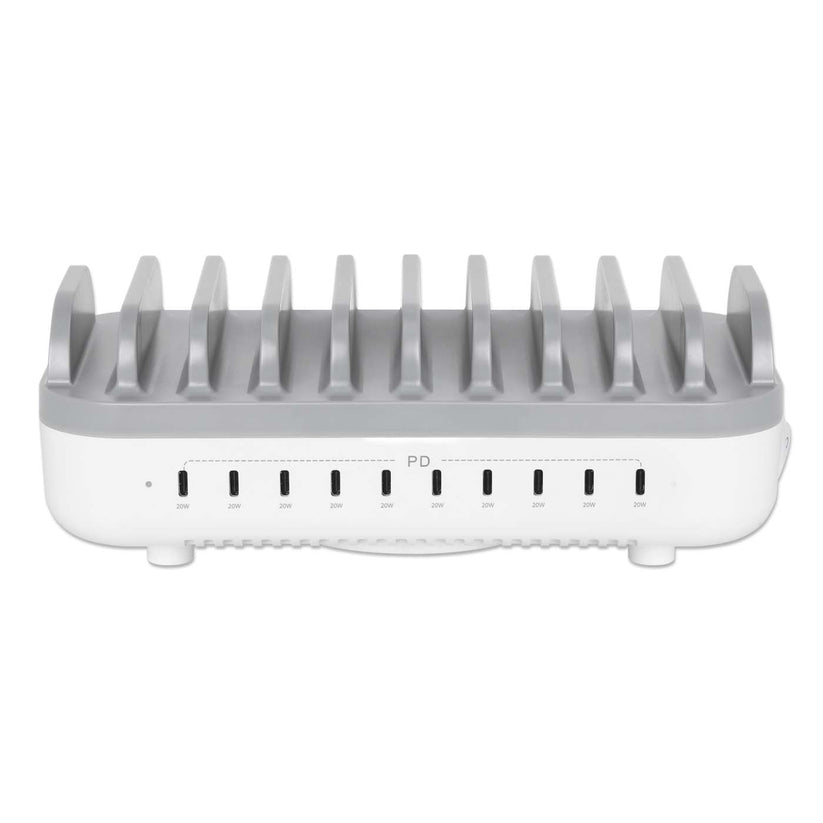 INTELLINET/MANHATTAN Charging Station 10 Port USB-C OUTPUT 10X 20W UK/EU/US Plugs