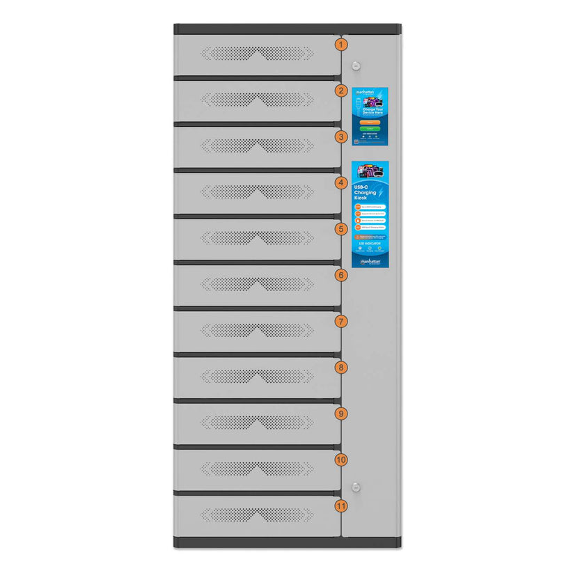 INTELLINET/MANHATTAN Charging Kiosk - 11-Compartment - USB-C - 500 W