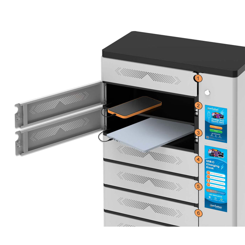 INTELLINET/MANHATTAN Charging Kiosk - 11-Compartment - USB-C - 500 W