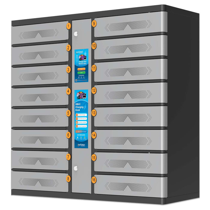 INTELLINET/MANHATTAN Charging Kiosk - 16-Compartment - USB-C - 850 W