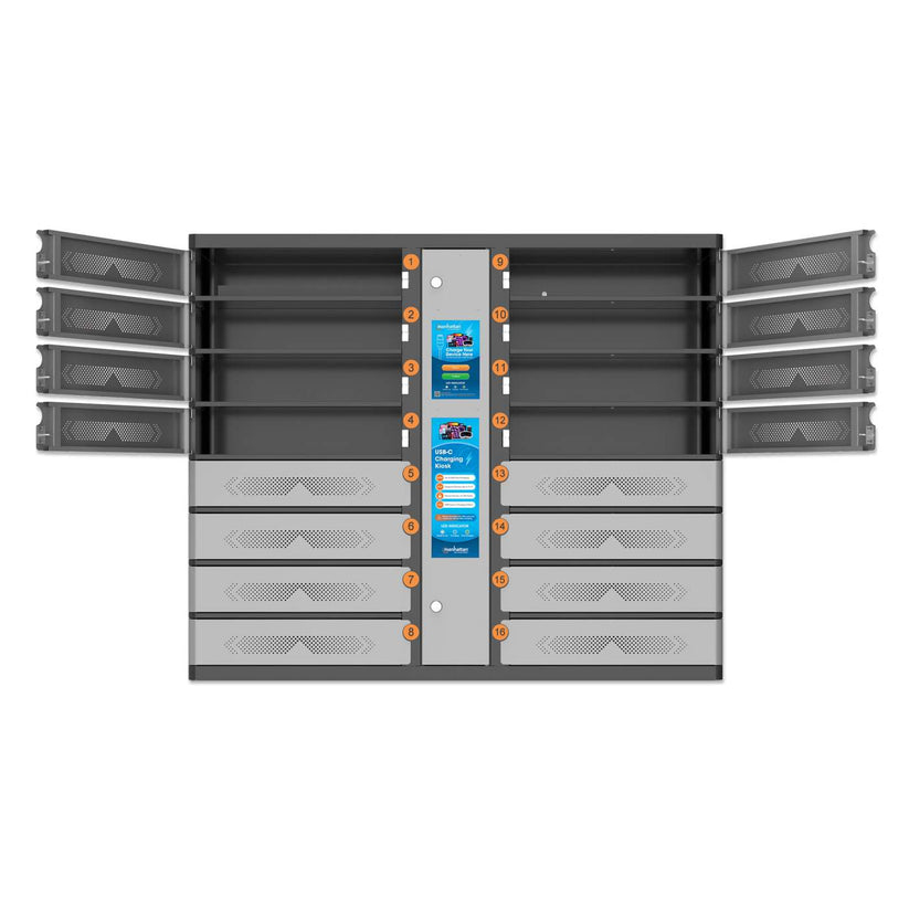 INTELLINET/MANHATTAN Charging Kiosk - 16-Compartment - USB-C - 850 W