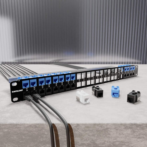 INTELLINET/MANHATTAN Patch Panel - Blank - 48 Port - Shielded - 1U