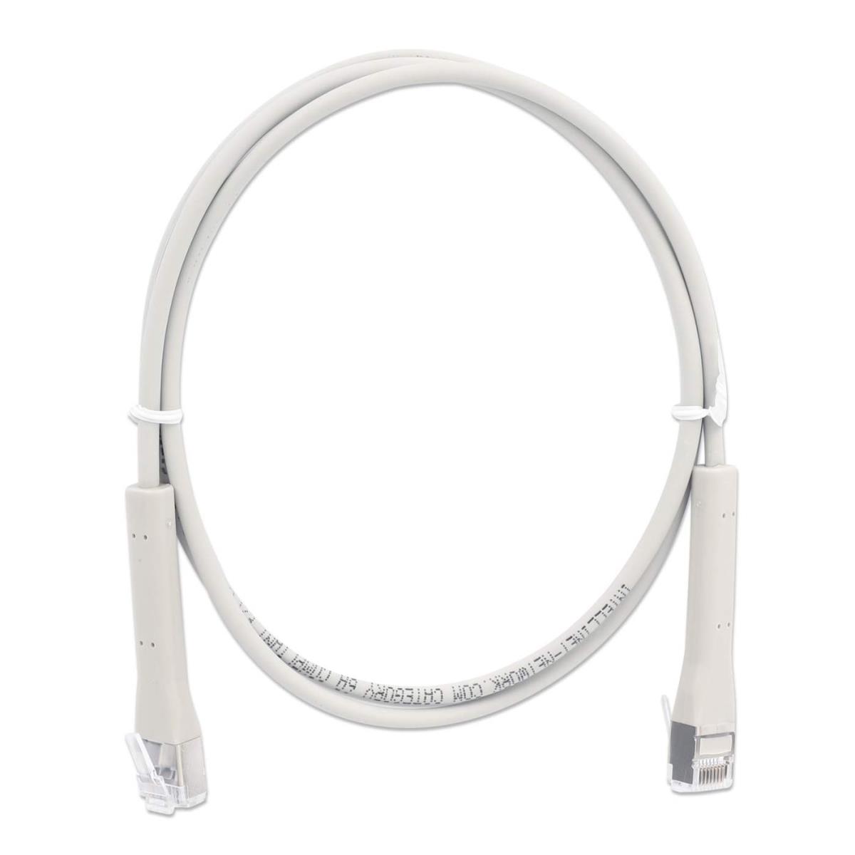INTELLINET/MANHATTAN FlexiBoot Slim Network Patch Cable - CAT6a - F/FTP - 30cm - Gray