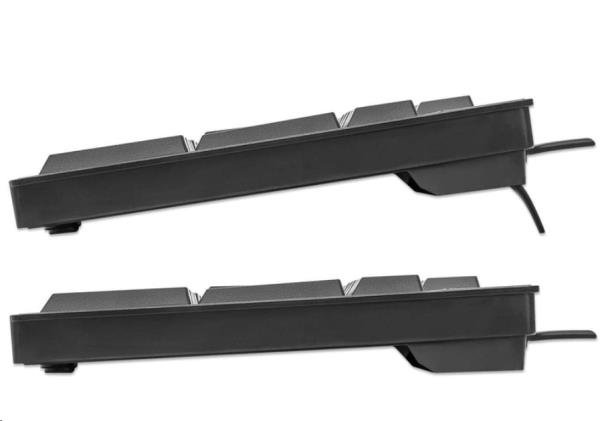 INTELLINET/MANHATTAN Wired USB Keyboard - USB - 1.3m Cable - Qwerty UK - Black