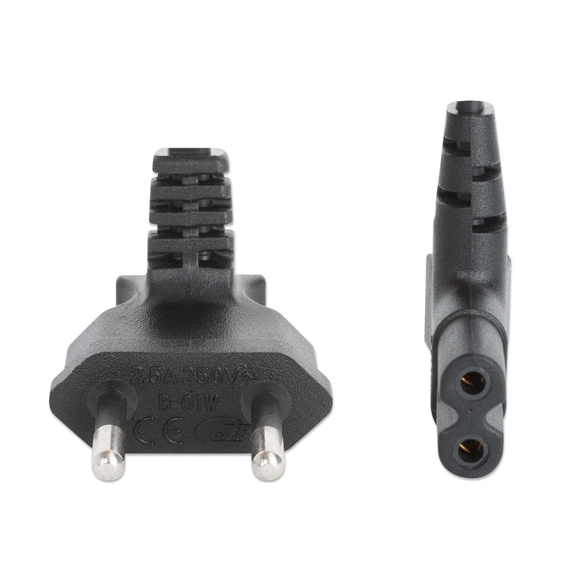 INTELLINET/MANHATTAN Angled Power Cable - C7 to CEE 7/16 - 2m - EU