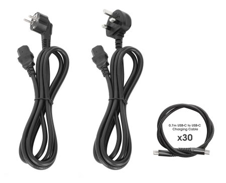 INTELLINET/MANHATTAN Charging Cart - 30-Port USB-C - 30W per Port