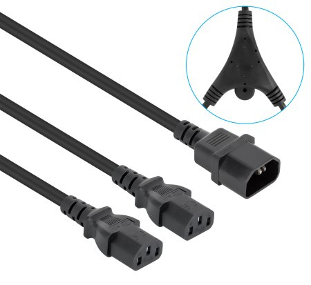 INTELLINET/MANHATTAN Power Cable Y-Splitter - 2x C13 to C14 - 1.8m