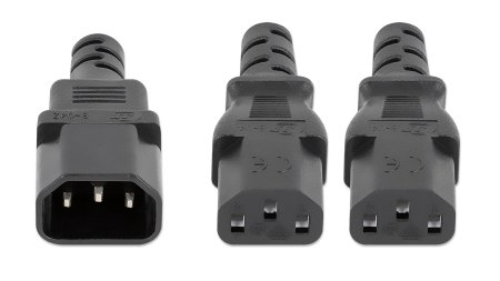 INTELLINET/MANHATTAN Power Cable Y-Splitter - 2x C13 to C14 - 1.8m